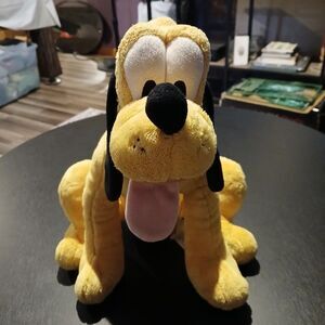 Disney Pluto Plush 14" Stuffed Animal Toy Genuine‎ Authentic Green Collar